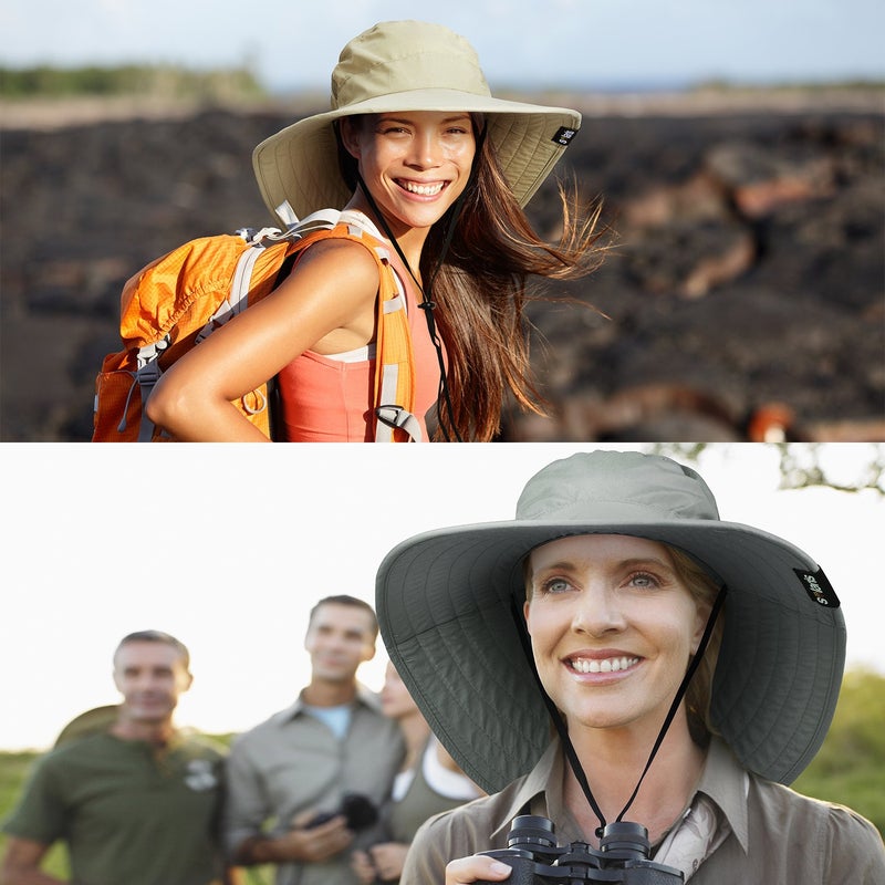 Solaris Wide Brim Sun Hat for Women, UPF 50+ UV Protection Outdoor Packable Sun Hat for Gardening, Tan - Image 5